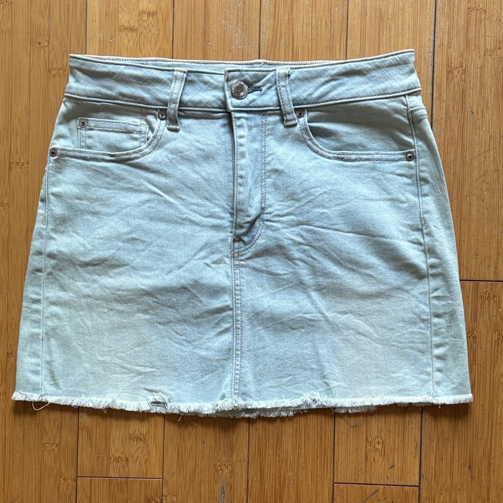 American Eagle Outfitters Light Wash Denim Mini Skirt